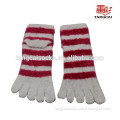 YS-16 Stripe 100 Polyester Five Toe Socks for Women/Soft Microfiber Five Toes Socks